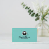 Dentist Modern Tooth Logo Professional Dental Care Business Card (Standing Front)