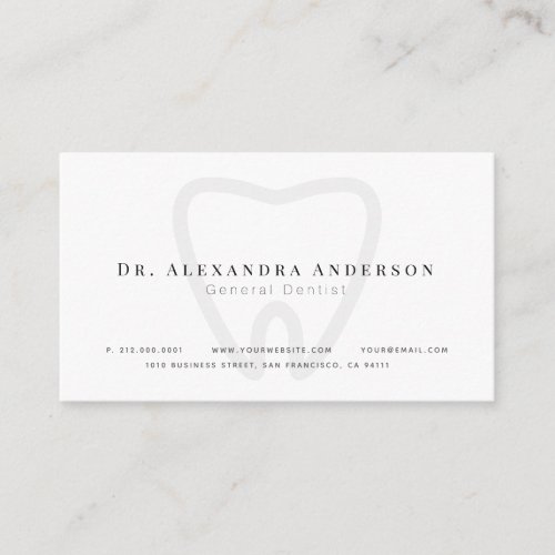 Dentist Modern White Appointment Card