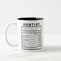 Dentist Nutritional Facts Statistics Funny Two-Ton