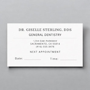 Dentist Office Appointment Card