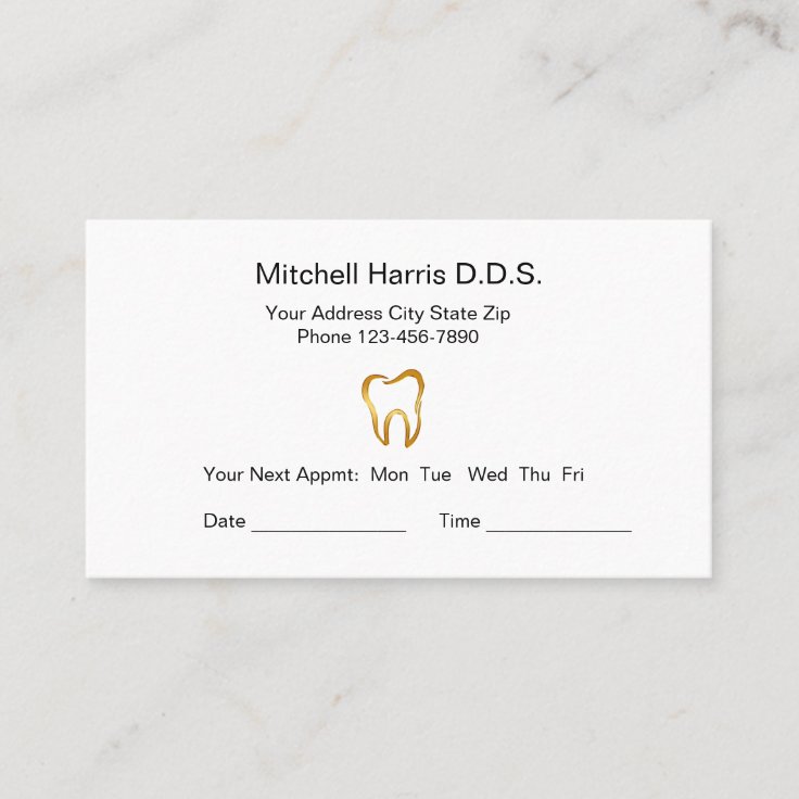 Dentist Office Appointment Cards Zazzle
