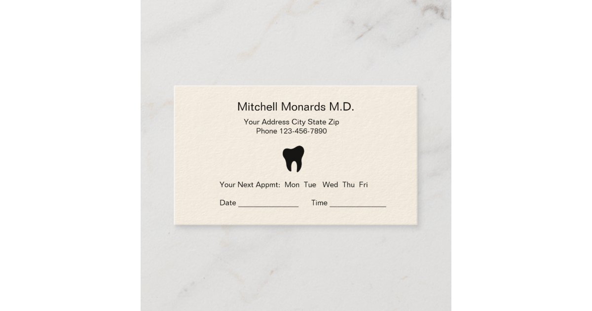 Dentist Office Appointment Cards Zazzle