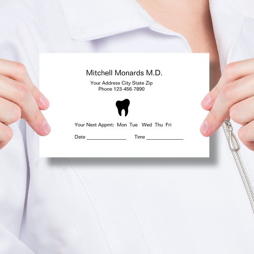 Dentist Office Appointment Cards