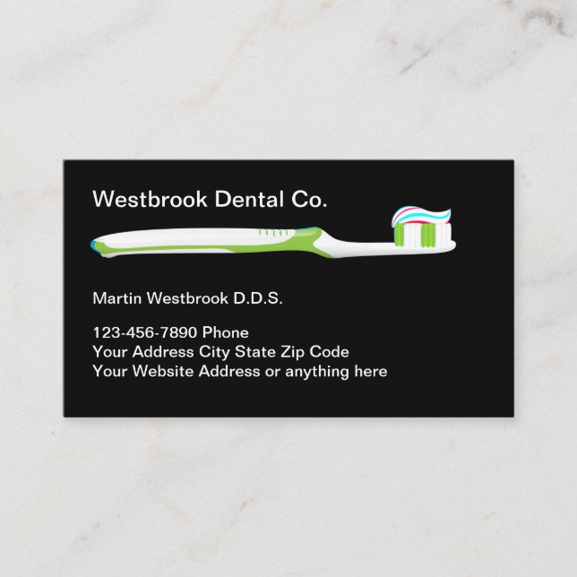 Dentist Office Appointment Reminder Business Cards (Front)