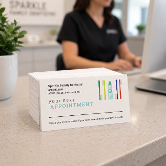 Dentist Office Appointment Reminder Card