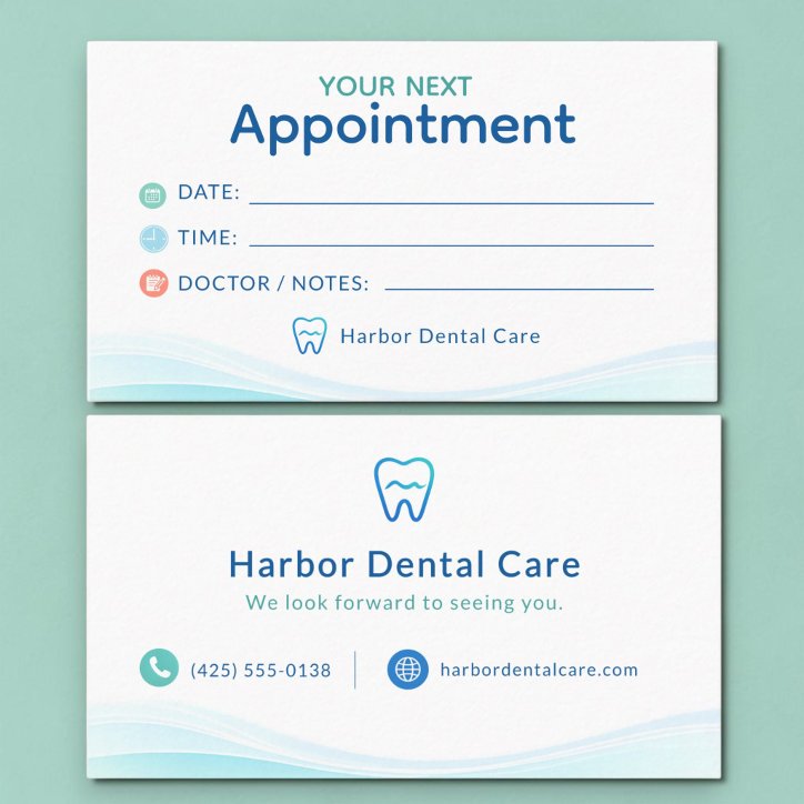 Dentist Office Appointment Reminder Card