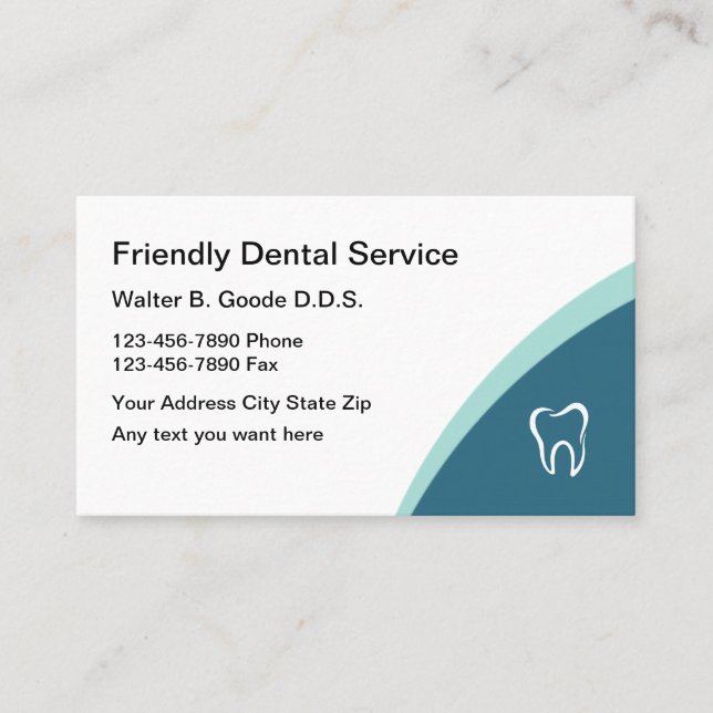 Dentist Office Appointment Template Business Card (Front)