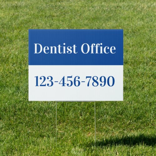 Dentist Office Blue White Phone Number Template Sign