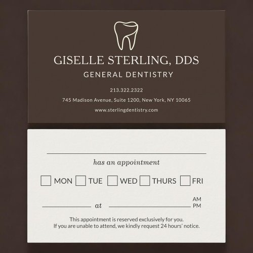 Dentist Office Brown Appointment Reminder Card