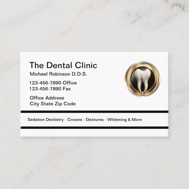 Dentist Office Classy Appointment Business Cards  (Front)
