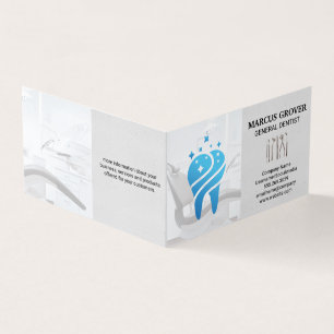 Dentist Office Clean Blue Tooth Dental Tools Business Card