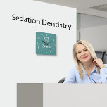 Dentist Office Clock<br><div class="desc">Modern Dentist office wall decor clock in a trendy design including a tooth symbol and smile graphic designed with stylish graphic typography and background color you can change if you need to. Designed for a dental office to encourage smiling and a positive attitude.</div>