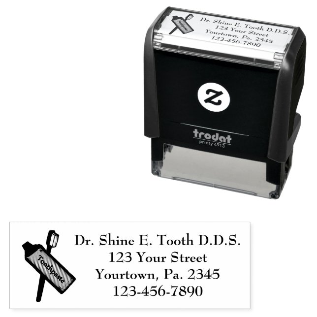 Dentist Office Custom Self- Inking Rubber Stamp (In Situ)