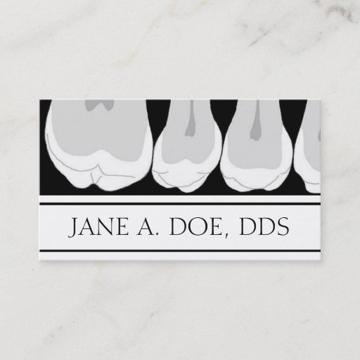 Customizable Dentist Office Dental Teeth X-Ray Illustration Business Card Template