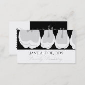 Dentist Office Dental Teeth X-Ray Silver Script Business Card (Front/Back)