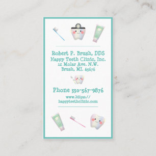 Dentist Office Dental Typography Name Teeth Kids Business Card