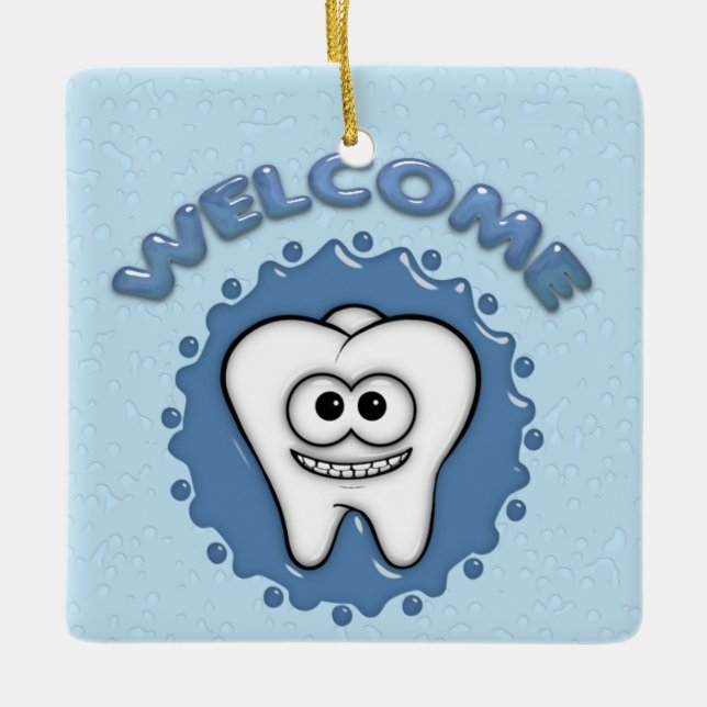 Dentist Office Door Hanger Ceramic Ornament (Front)
