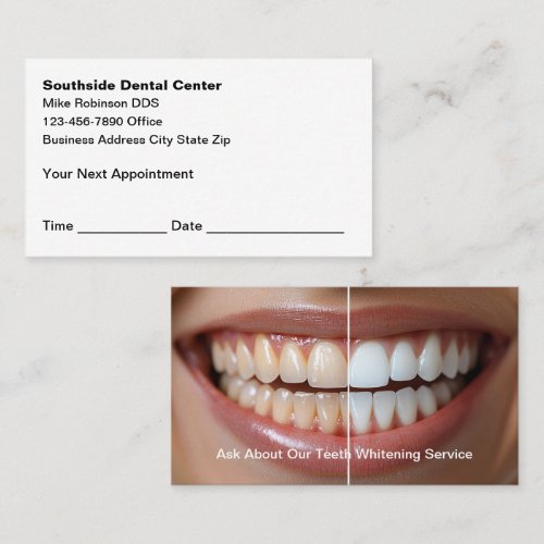 Dentist Office Double Side Appointment Cards