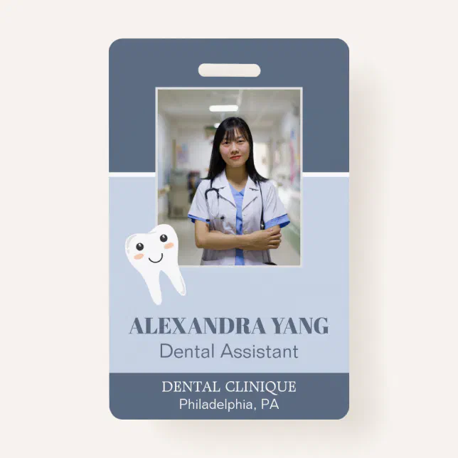 Dentist Office employee, Dental Assistant Photo Badge Zazzle