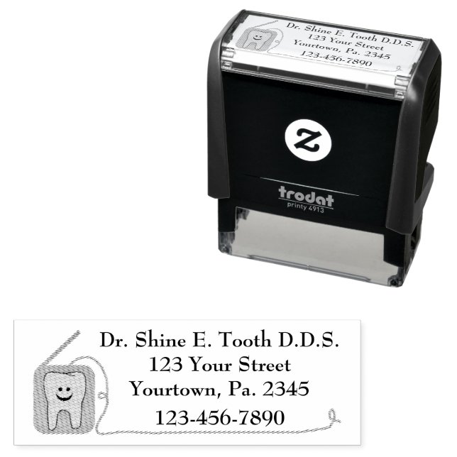Dentist Office Floss Self- Inking Rubber Stamp (In Situ)