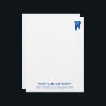 Dentist office letterhead template and tooth logo<br><div class="desc">Dentist office letterhead template and tooth silhouette logo. Elegant typography template for dentistry company. Add your own personalized name, monogram and address. Custom office supplies and stationery items. Great for dentist, hygienist, pharmacy, store, office, teeth whitening clinic, salon, firm, self employed person, new business owner, corporate event, etc. Blue or...</div>