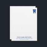 Dentist office letterhead template and tooth logo<br><div class="desc">Dentist office letterhead template and tooth silhouette logo. Elegant typography template for dentistry company. Add your own personalized name, monogram and address. Custom office supplies and stationery items. Great for dentist, hygienist, pharmacy, store, office, teeth whitening clinic, salon, firm, self employed person, new business owner, corporate event, etc. Blue or...</div>