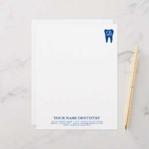 Dentist office letterhead template and tooth logo