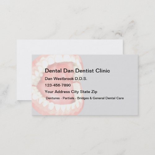 Dentist Office Modern Open Mouth Business Card