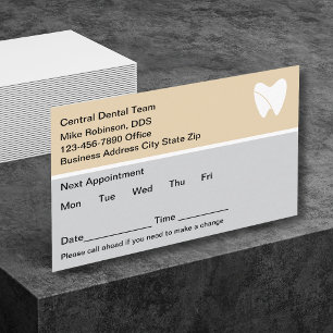 Dentist Office Modern Simple Appointment Cards
