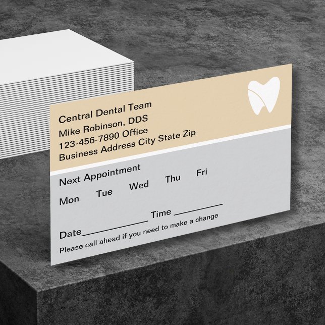 Dentist Office Modern Simple Appointment Cards (Creator Uploaded)