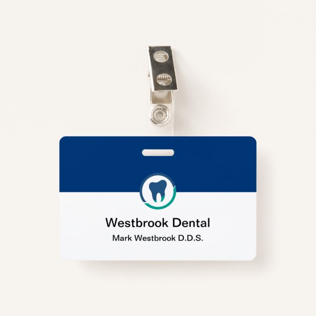 Dentist Office Modern Staff Name Badges (Front with Clip)