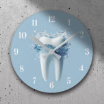 Dentist Office Modern Tooth & Water Dental Care Round Clock<br><div class="desc">Dentist Office Dental Care Modern Tooth & Water Clocks.</div>