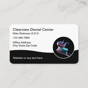 Dentist Office Modern Toothbrush Business Cards