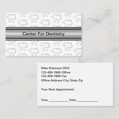 Dentist Office Patient Appointment Reminders Business Card