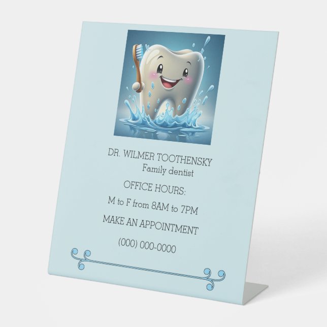 " DENTIST OFFICE PEDESTAL " PEDESTAL SIGN (Front)