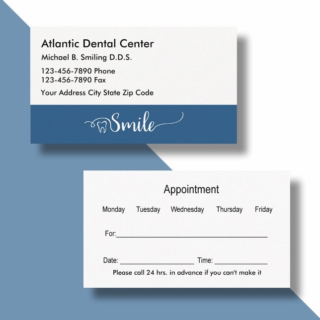 Dentist Office Professional Businesscards Appointment Card (Creator Uploaded)