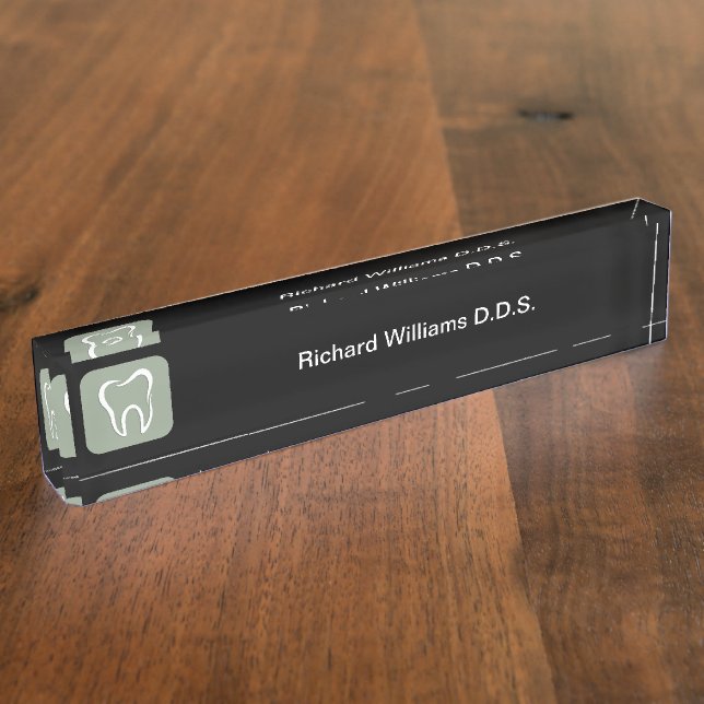 Dentist Office Professionally Deisgned Desk Name Plate (Side)