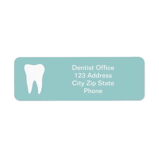 Dentist office return address labels | tooth logo (Front)