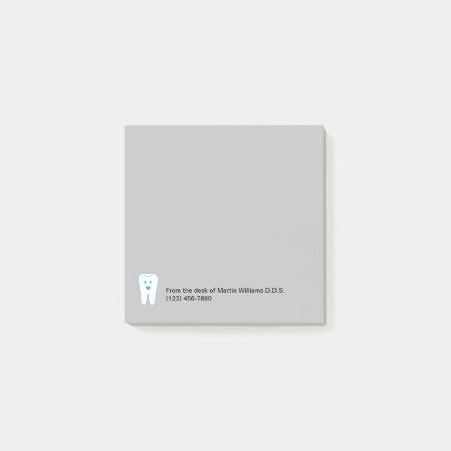 Dentist Office Sticky Notepads Tooth Symbol (Front)