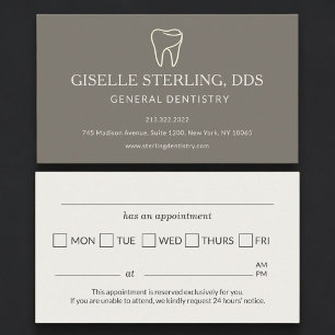 Dentist Office Taupe Appointment Reminder Card
