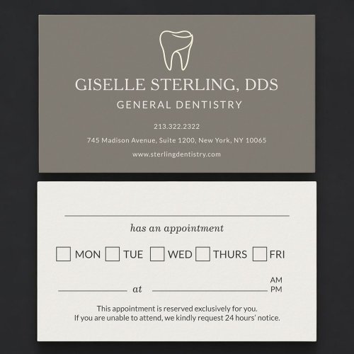 Dentist Office Taupe Appointment Reminder Card