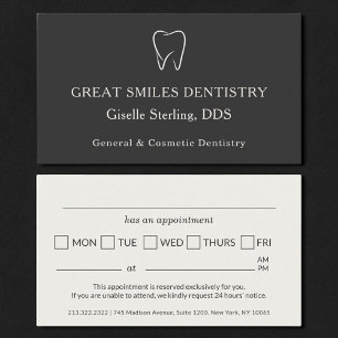 Dentist Office Tooth Dental Appointment Business Card