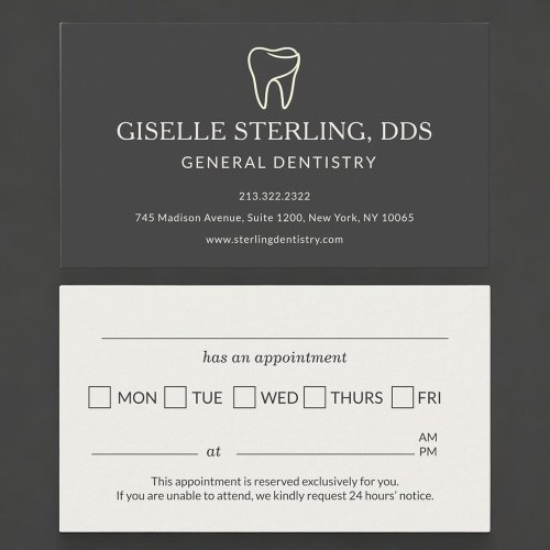 Dentist Office Tooth Icon Appointment Reminder Card