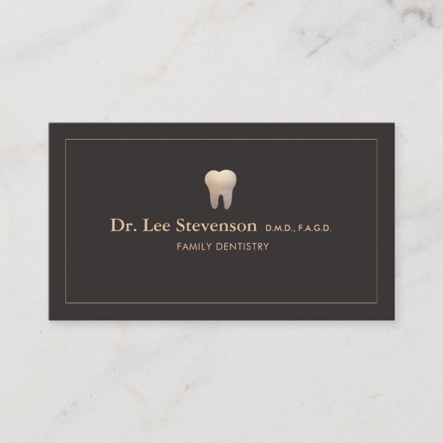 Dentist Office Tooth Logo Business Card (Front)