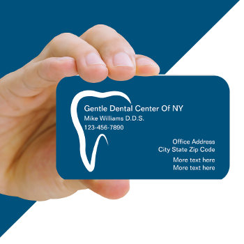 Dentist Office Tooth Symbol Business Card Template by Luckyturtle at Zazzle