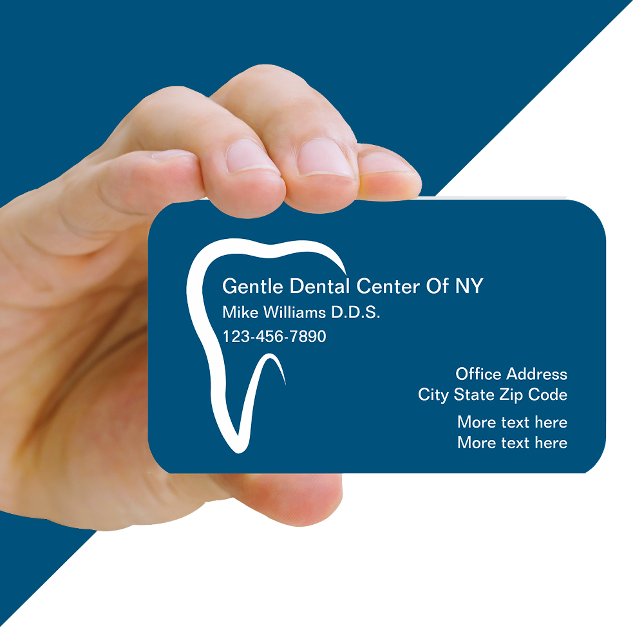Dentist Office Tooth Symbol Business Card Template (Creator Uploaded)