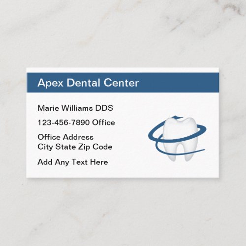 Dentist Office Unique Tooth Graphic Business Cards