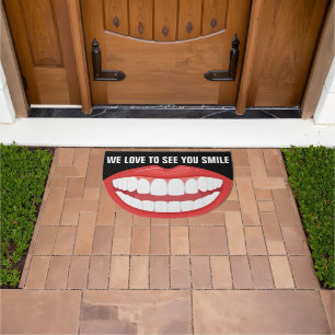 Dentist Office We Love To See You Smile Big Teeth Doormat
