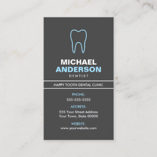Dentist or dental assistant, modern, blue and gray business card