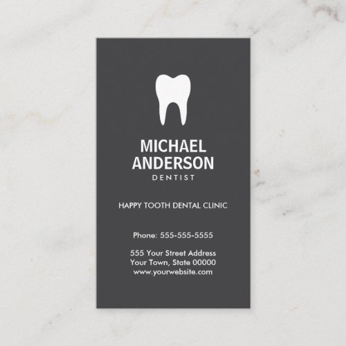 Dentist or dental assistant _ modern dark gray business card